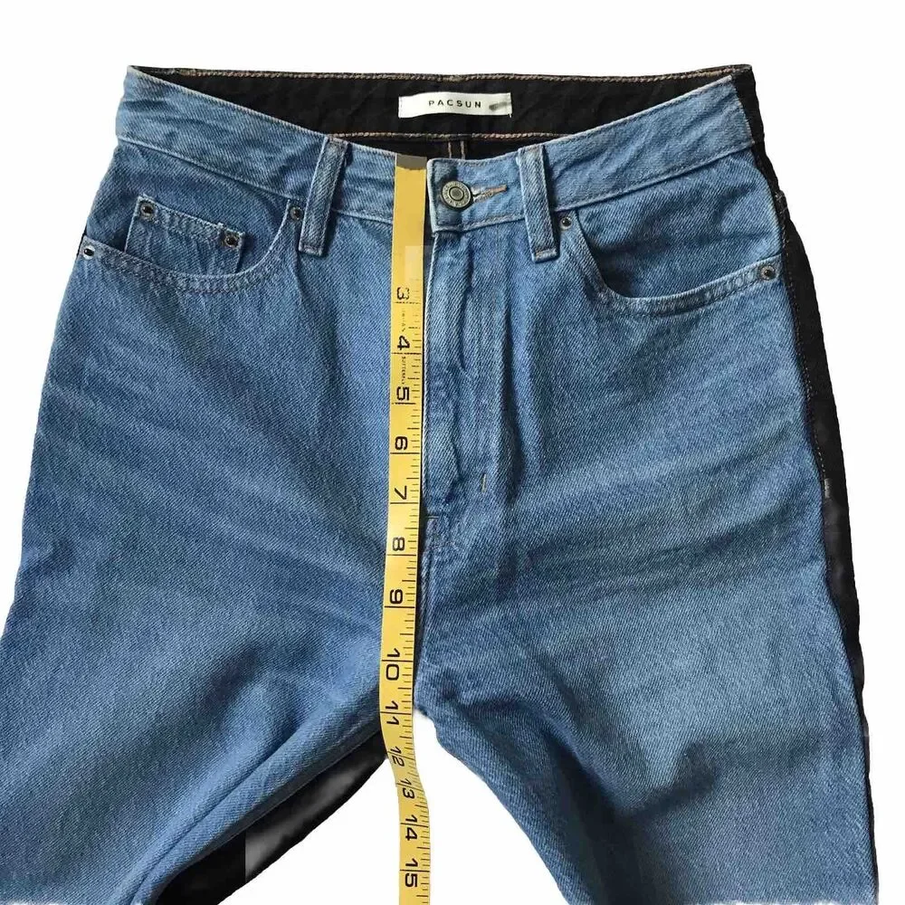 Pacsun Jeans Womens 25 Blue Black 90s Boyfriend Baggy Wide Leg Skater Boho EEUC